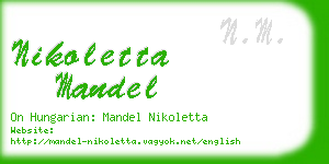 nikoletta mandel business card